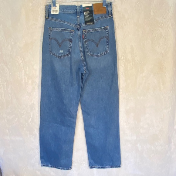 Levi's Premium Ribcage Straight Ankle jeans, distressed, blue - women's size 27 - Picture 2 of 13